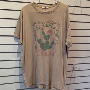 Tres Bien Tan Cactus Graphic Tee S/M